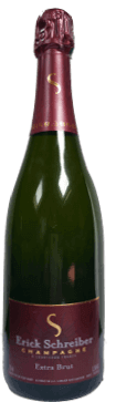 Bouteille de champagne bio Erick Schreiber Extra Brut